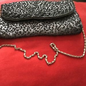 60’s Gray carnival beads clutch, Walberg Hong Kong
